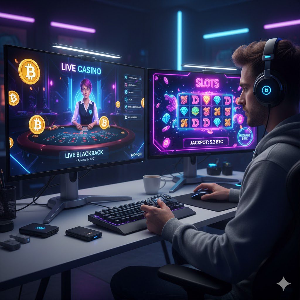 Two screen BTC casino Swe